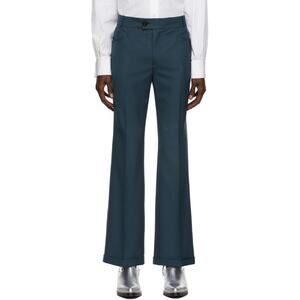 ERNEST W. BAKER ITALY Cuffed 70s Wool Trouser Pant Blue SSENSE 44 XS NWT $570